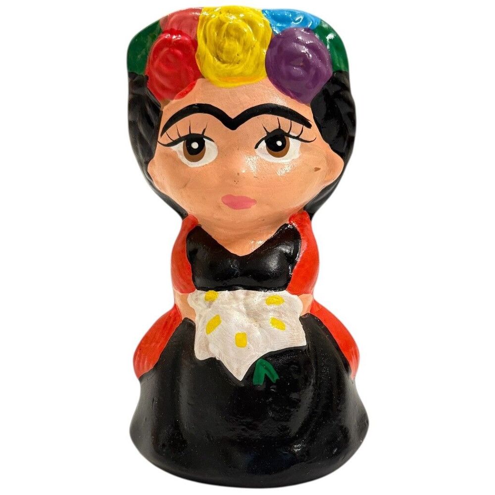 Frida Kahlo Ceramic Coin Bank  Multicolor Flowers Figurine Statue 7”